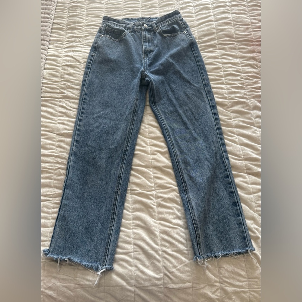 High Rise Nasty Gal Denim Frayed Jeans